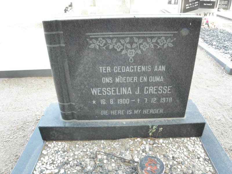 GRESSE Wesselina J. 1900-1978