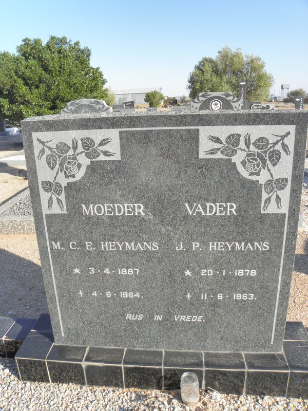 HEYMANS J.P. 1878-1963 &amp; M.C.E. 1887-1964