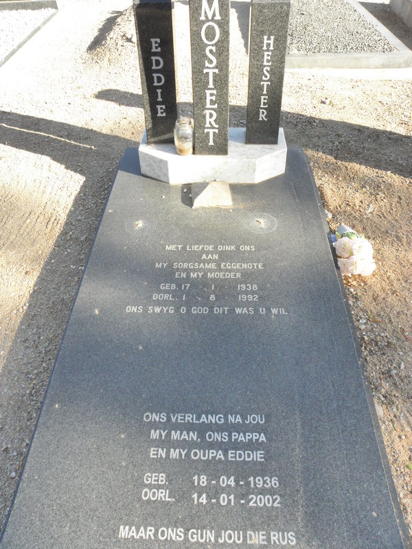 MOSTERT Eddie 1936-2002 &amp; Hester 1938-1992
