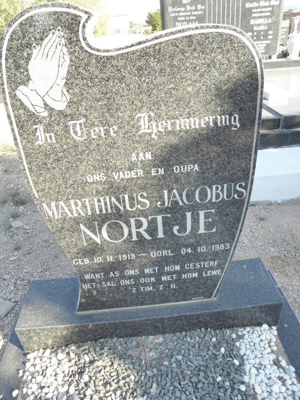 NORTJE Marthinus Jacobus 1919-1983 &amp; Alida M. 1928-1969