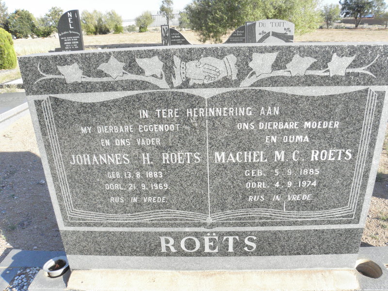 ROËTS Johannes H. 1883-1969 &amp; Machel M.C. 1885-1974