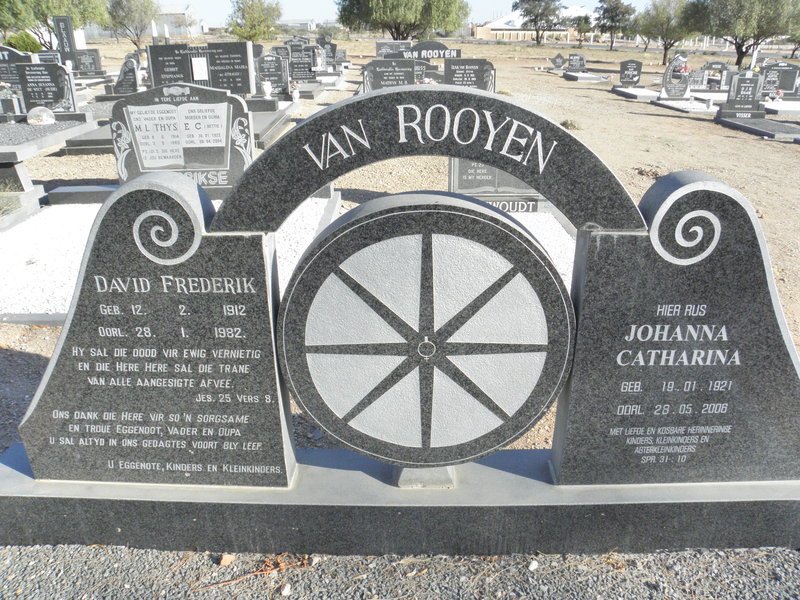 ROOYEN David Frederik, van 1912-1982 &amp; Johanna Catharina 1921-2006