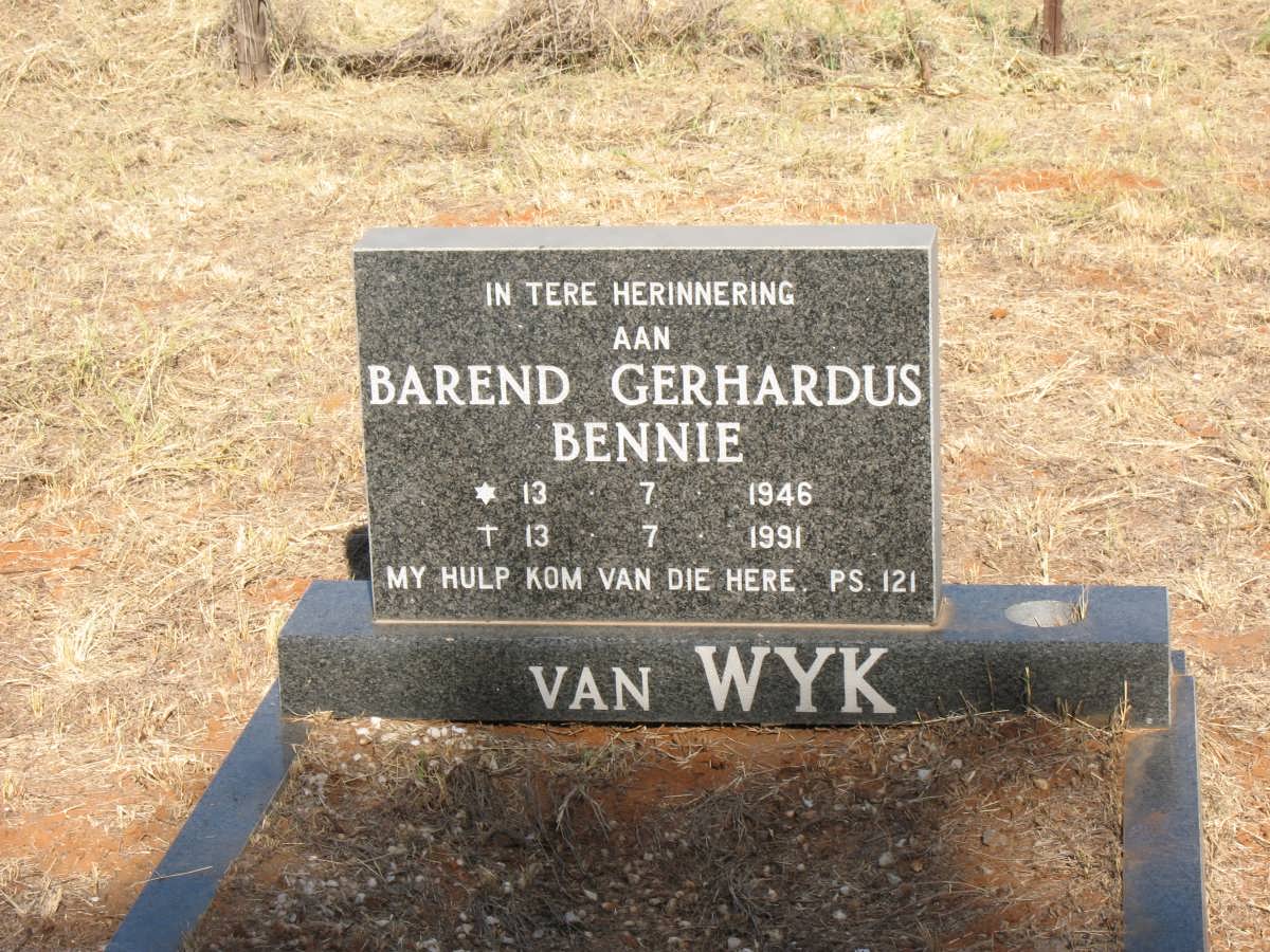 WYK Barend Gerhardus, van 1946-1991
