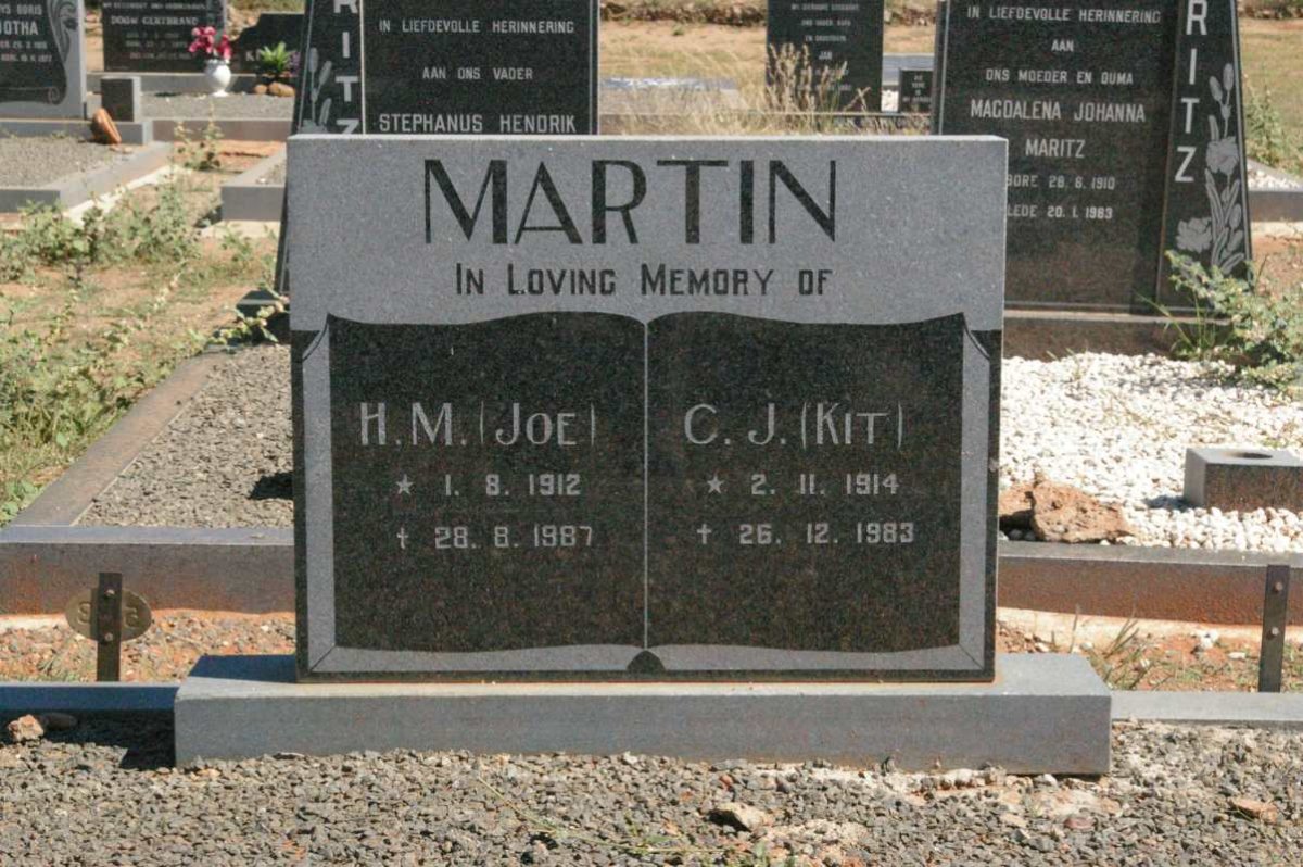 MARTIN H.M. 1912-1987 &amp; C.J. 1914-1983
