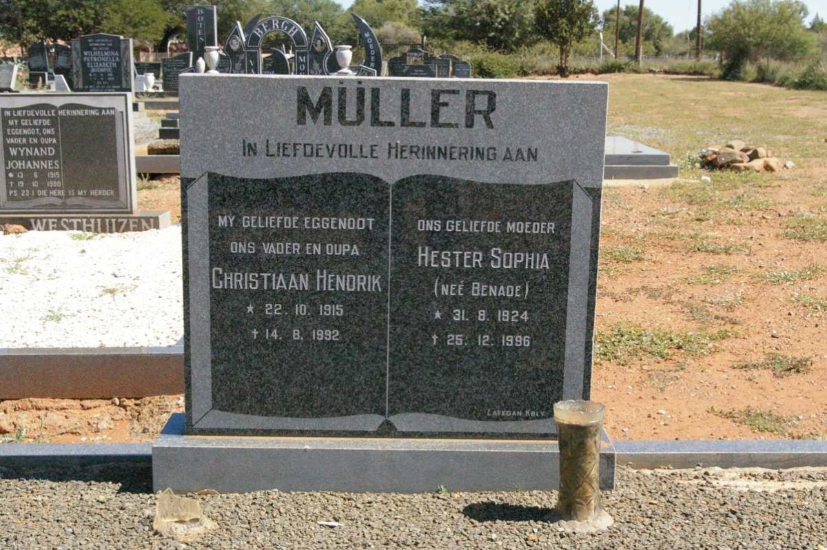 MÜLLER Christiaan Hendrik 1915-1992 &amp; Hester Sophia BENADE 1924-1996