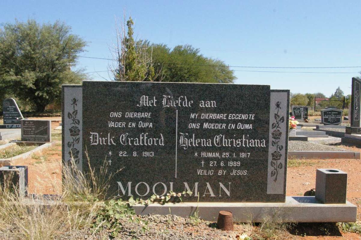 MOOLMAN Dirk Crafford 1913- &amp; Helena Christiana HUMAN 1917-1989