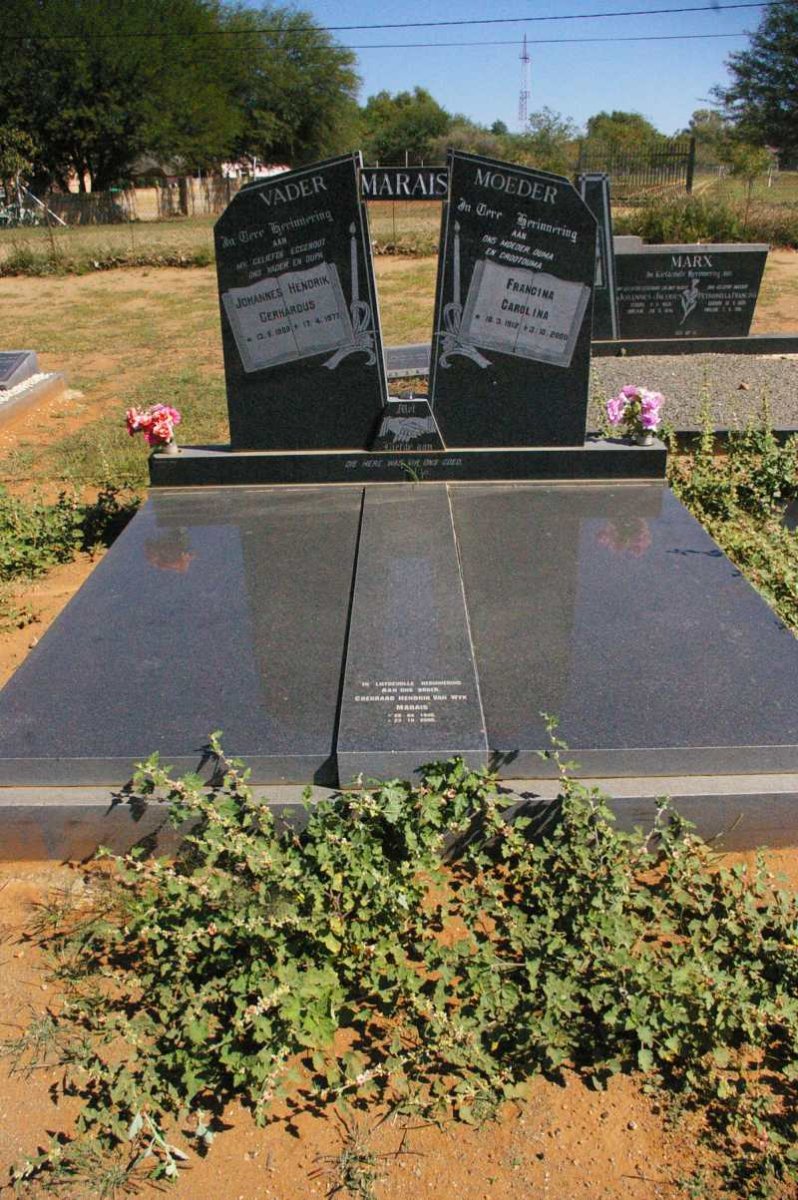 MARAIS Johannes Hendrik Gerhardus 1909-1977 &amp; Francina Carolina 1912-2000 :: MARAIS Coenraad Hendrik v. Wyk 1946-2000