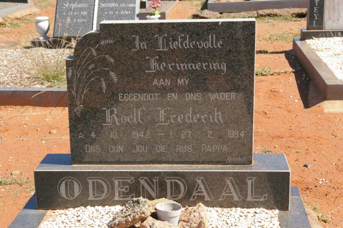ODENDAAL Roelf Frederik 1942-1994