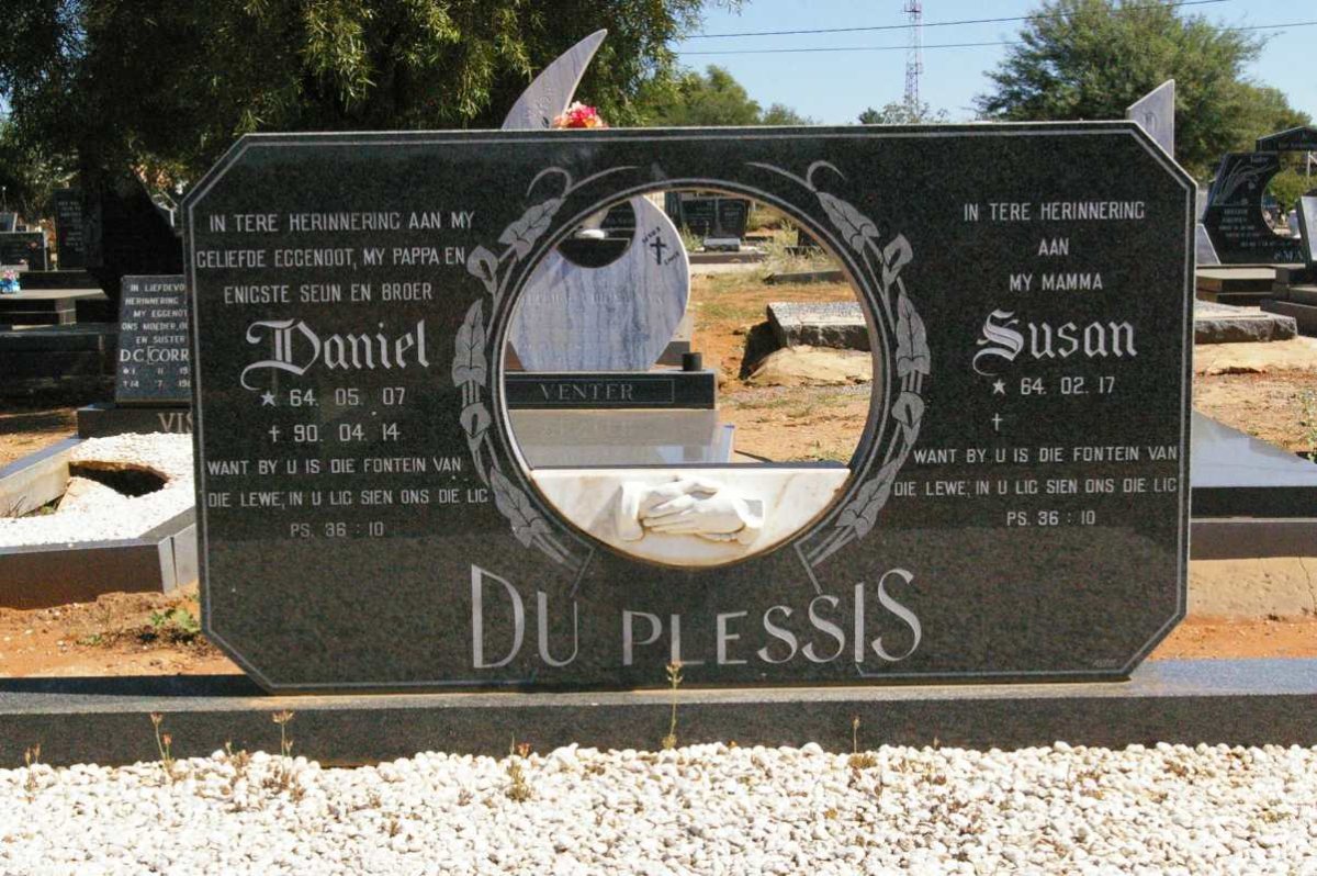 PLESSIS Daniel, du 1964-1990 &amp; Susan 1964-