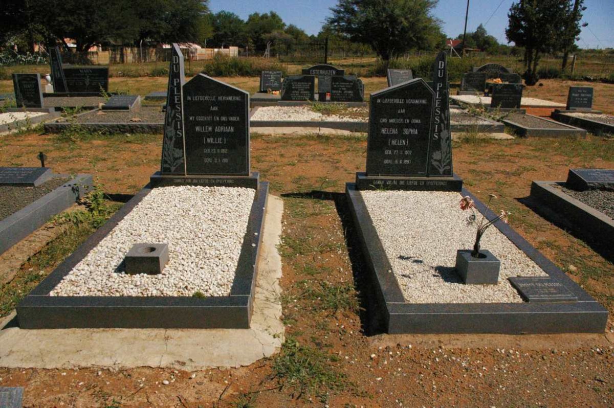 PLESSIS Willem Adriaan, du 1912-1981 &amp; Helena Sophia 1907-1997 :: DU PLESSIS Jimmy 1946-2000