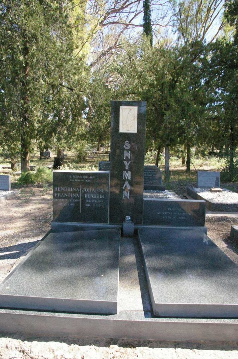 SNYMAN Johannes Hendrik 1903-1970 &amp; Hendrina Francina VENTER 1909-1970