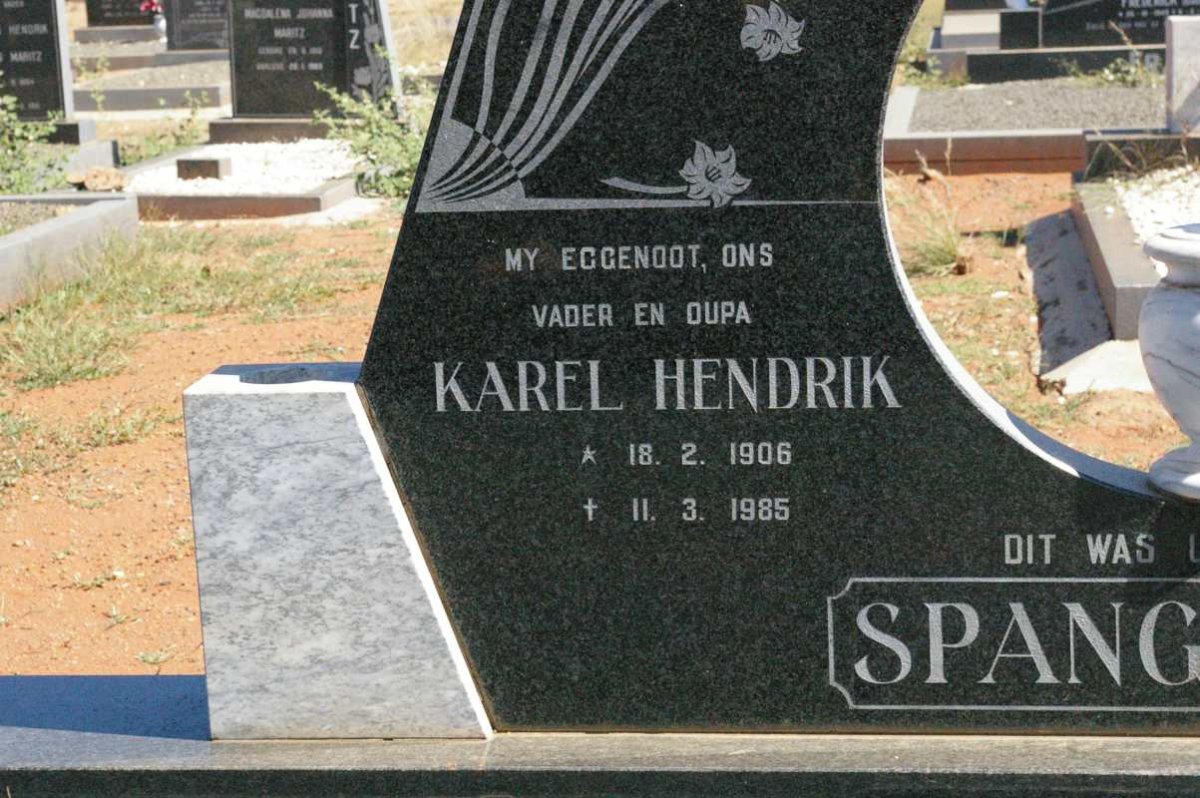 SPANGENBERG Karel Hendrik 1906-1985 &amp; Maria Elizabeth 1908-2003