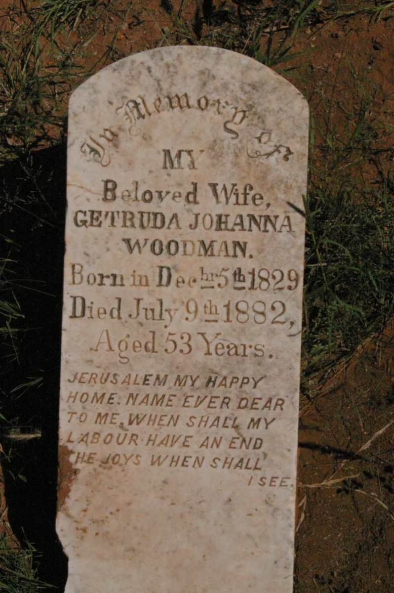 WOODMAN Getruda Johanna 1829-1882