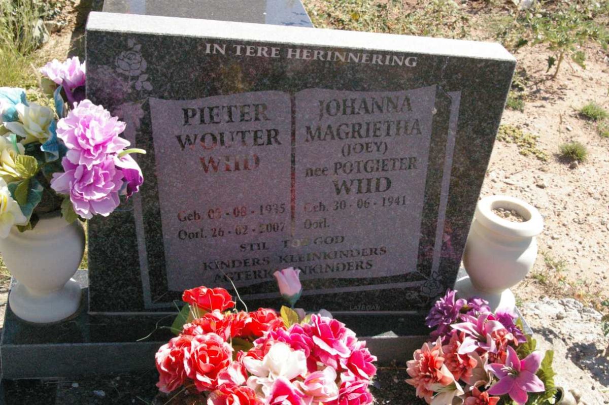 WIID Pieter Wouter 1935-2007 &amp; Johanna Magrietha POTGIETER 1941-