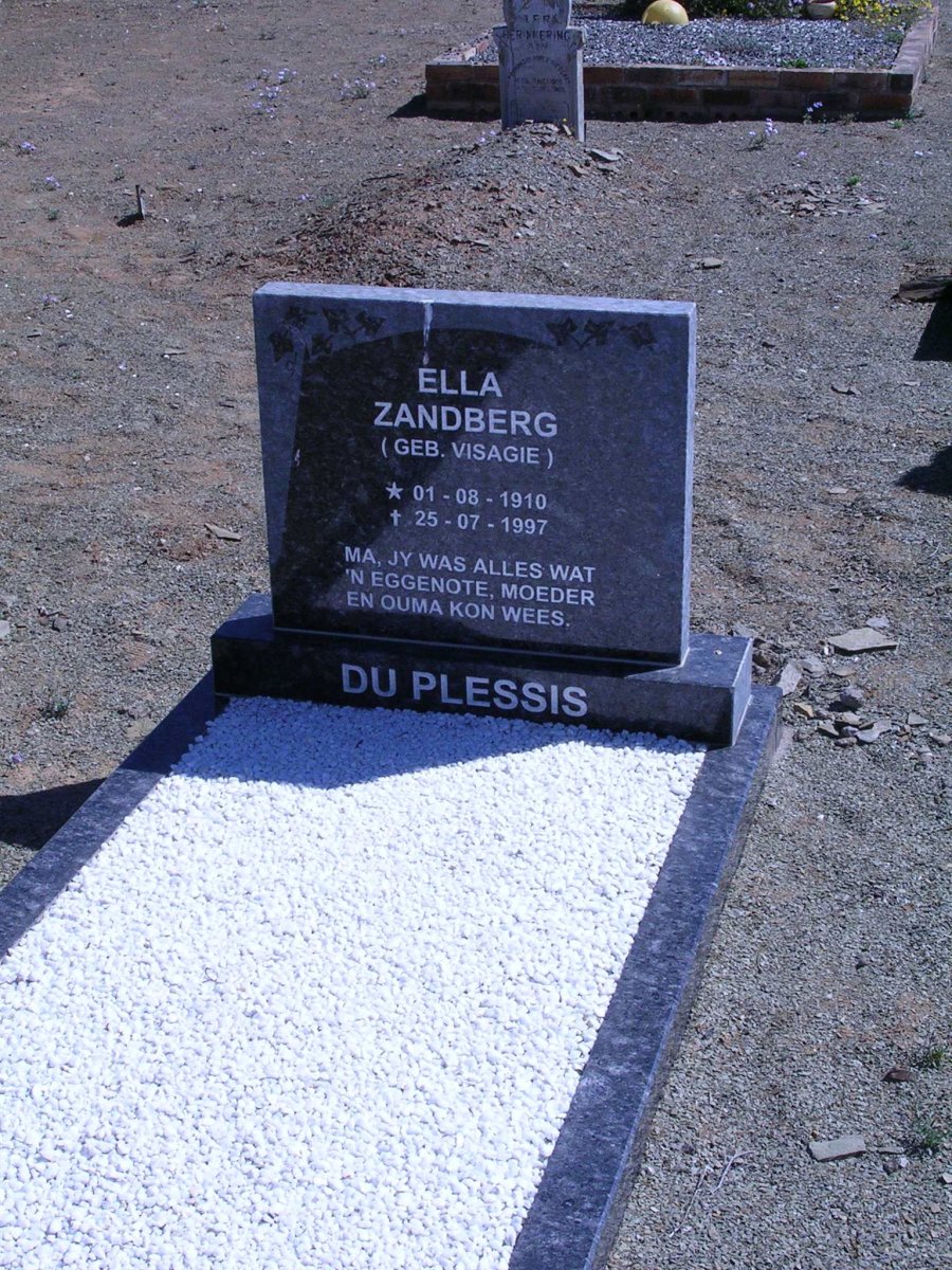 PLESSIS Ella Zandberg, du nee VISAGIE 1910-1997