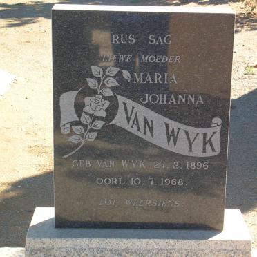 WYK Maria Johanna, van 1896-1968
