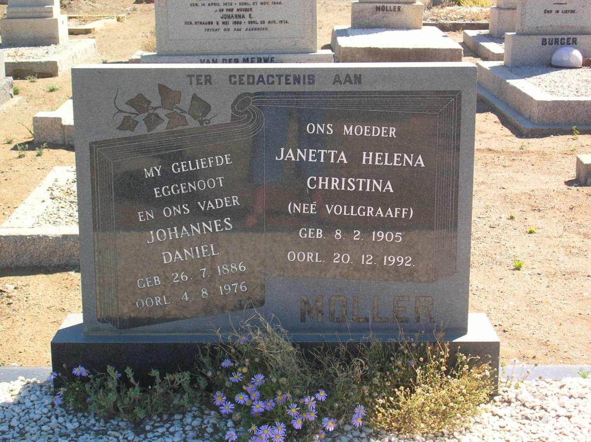 MÖLLER Johannes Daniel 1886-1976 &amp; Janetta Helena Christina VOLLGRAAFF 1905-1992