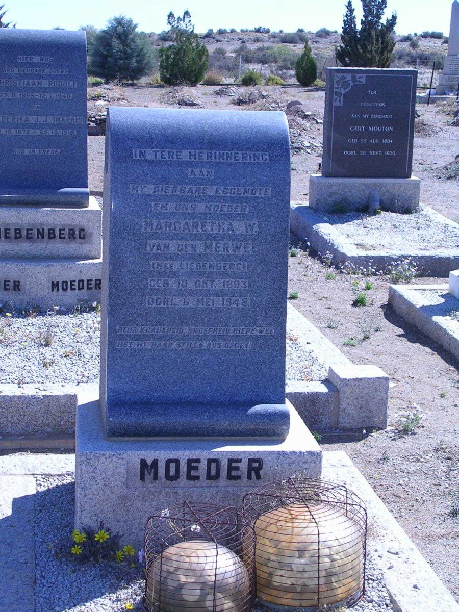 MERWE Margaretha, van der nee LIEBENBERG 1893-1948