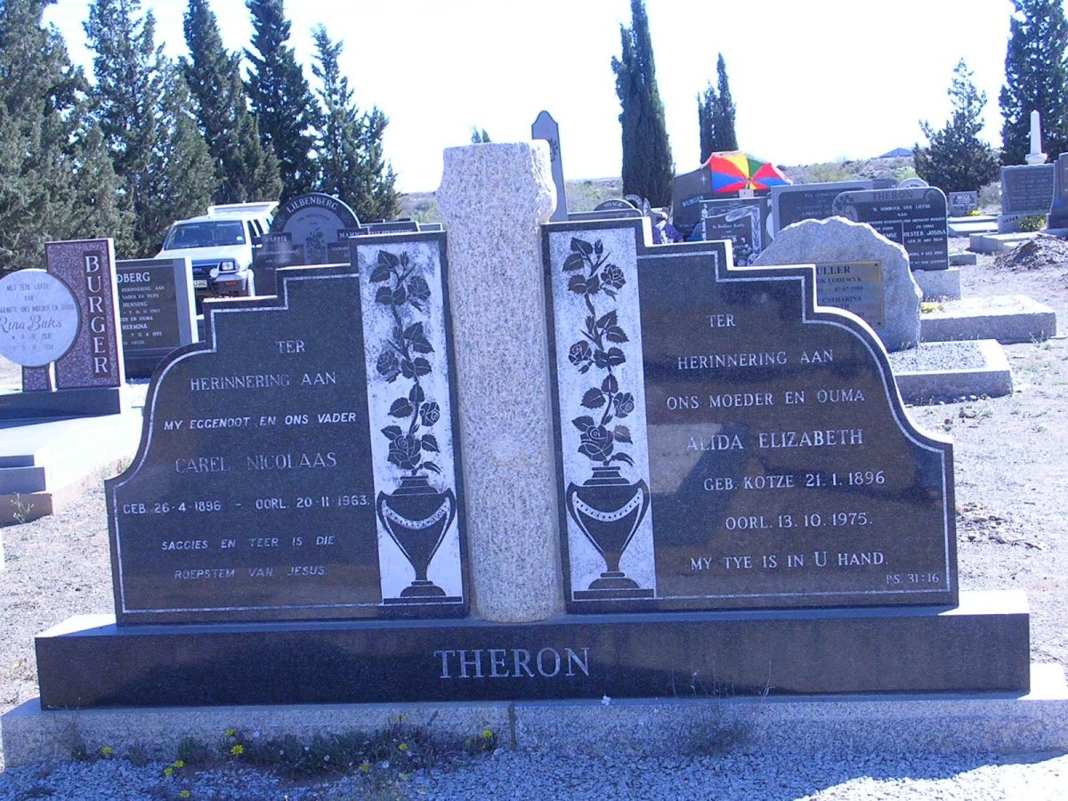 THERON Carel Nicolaas 1896-1963 &amp; Alida Elizabeth KOTZE 1896-1975