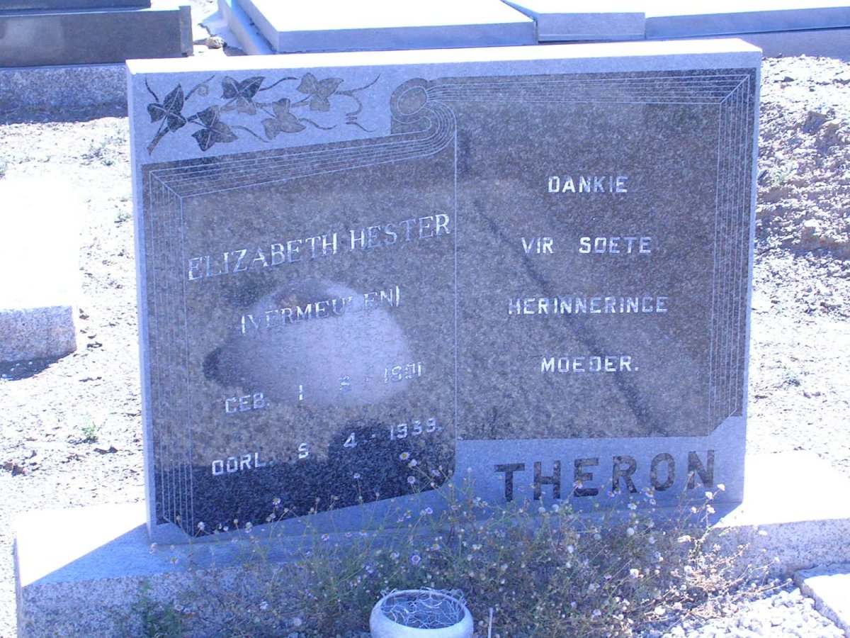 THERON Elizabeth Hester nee VERMEULEN 1901-1939
