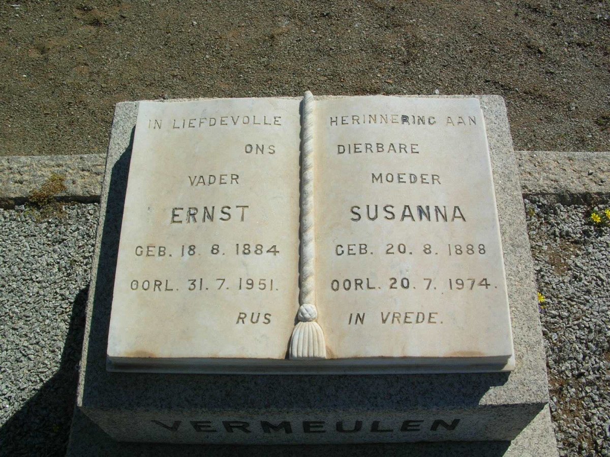 VERMEULEN Ernst 1884-1951 &amp; Susanna 1888-1974