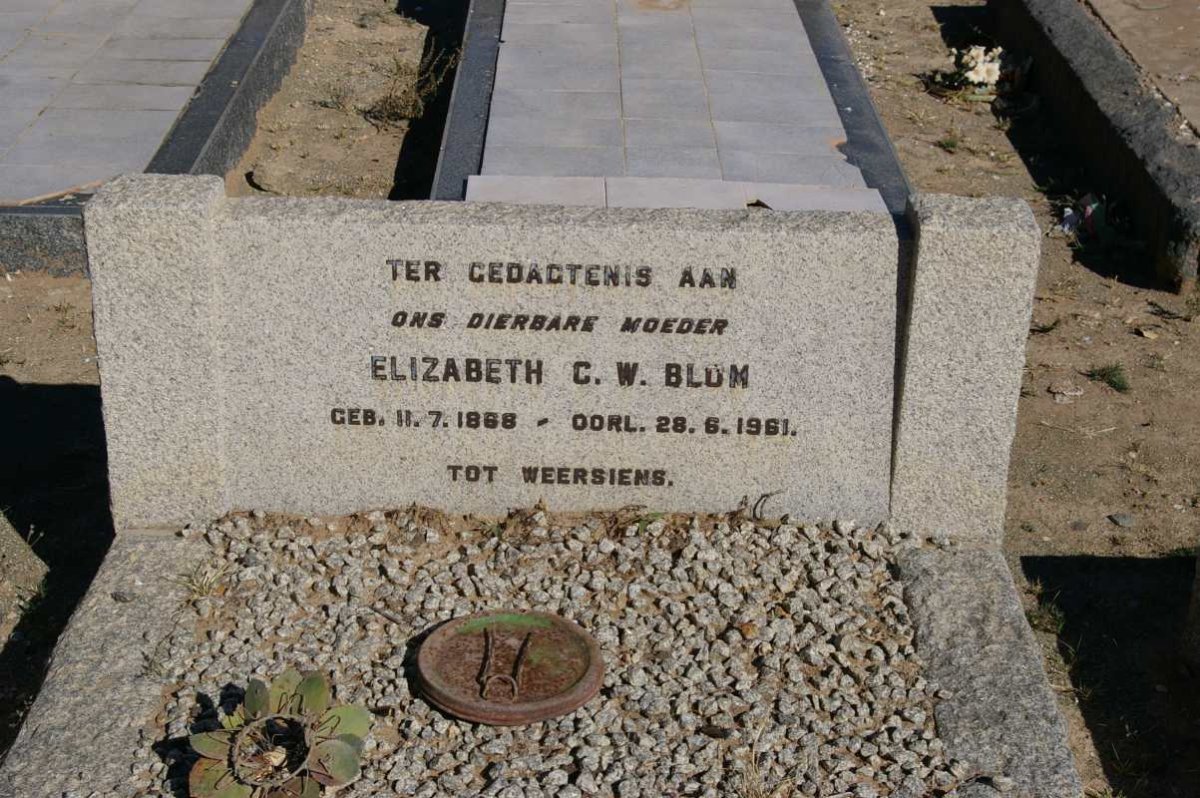 BLOM Elizabeth C.W. 1868-1961