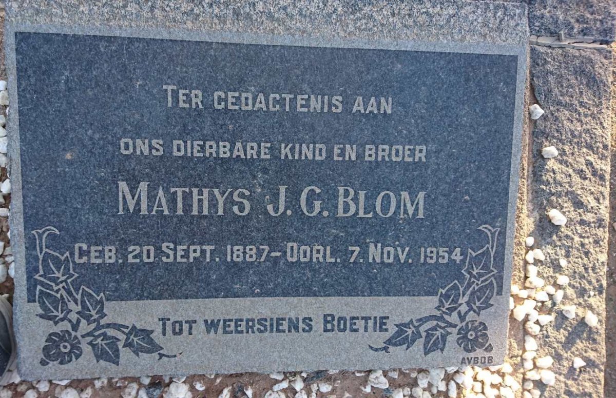 BLOM Mathys J.G. 1887-1954