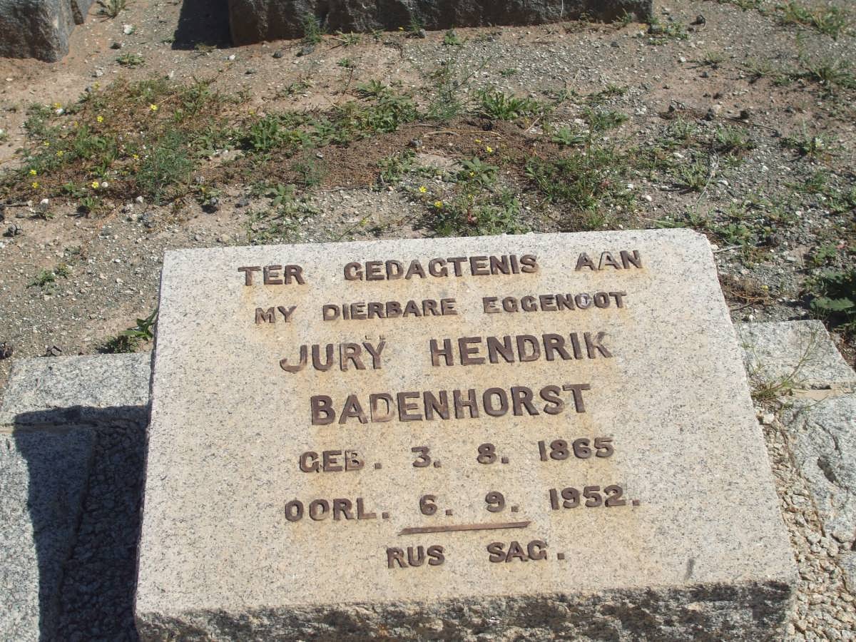 BADENHORST Jury Hendrik 1865-1952