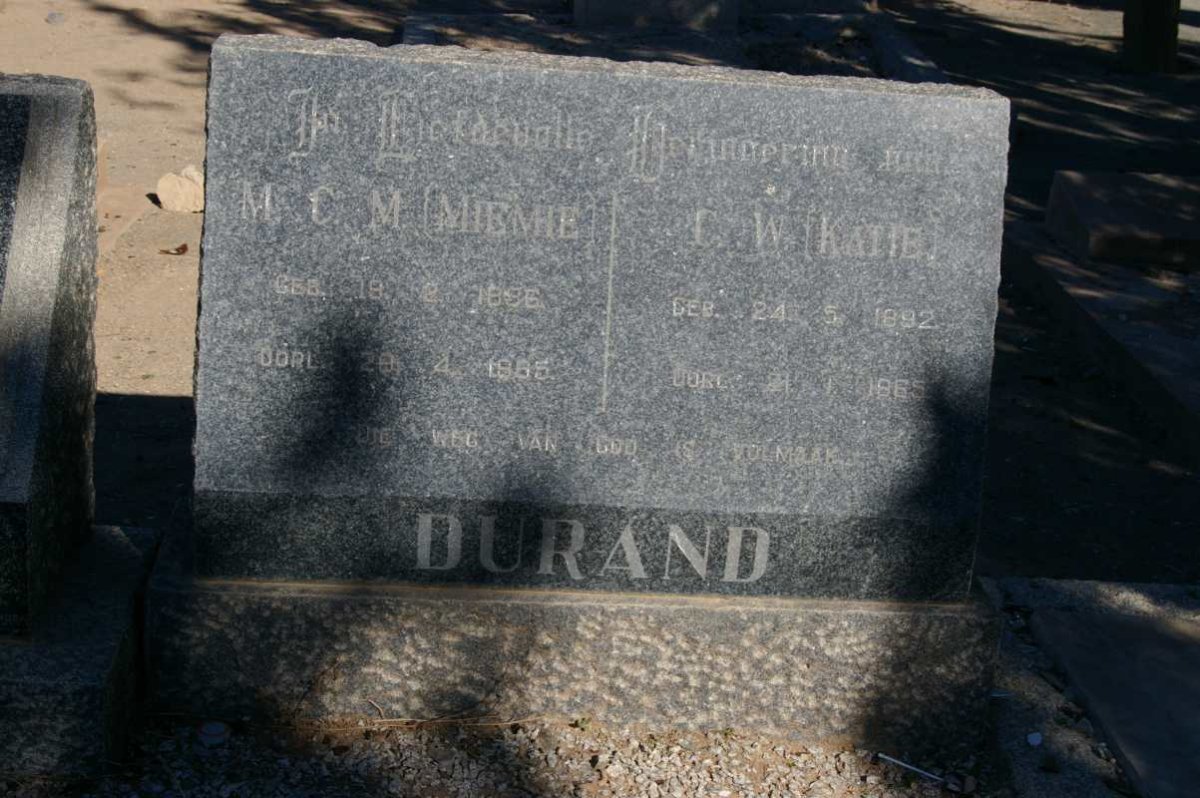 DURAND M.C.M. 18?6-19?5 :: DURAND C.W. 1892-1965