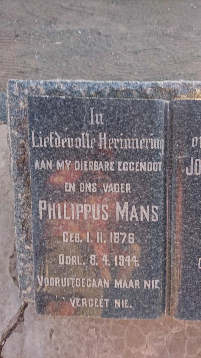 MANS Philippus 1876-1944 &amp; Johanna Hendrika TRUTER 1879-1953