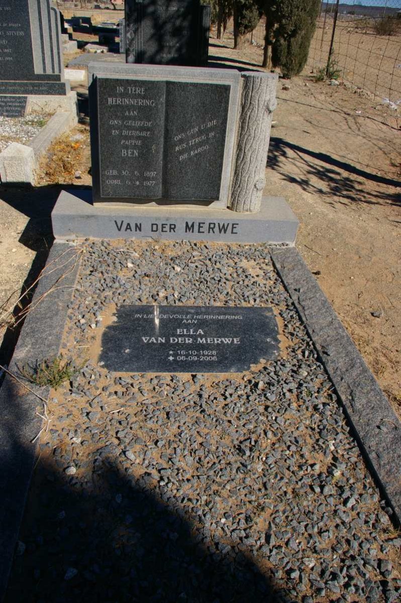 MERWE Ben, van der 1897-1977 :: VAN DER MERWE Ella 1928-2006