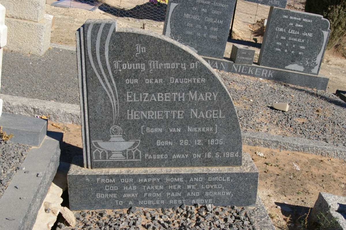 NAGEL Elizabeth Mary Henriette nee VAN NIEKERK 1935-1964