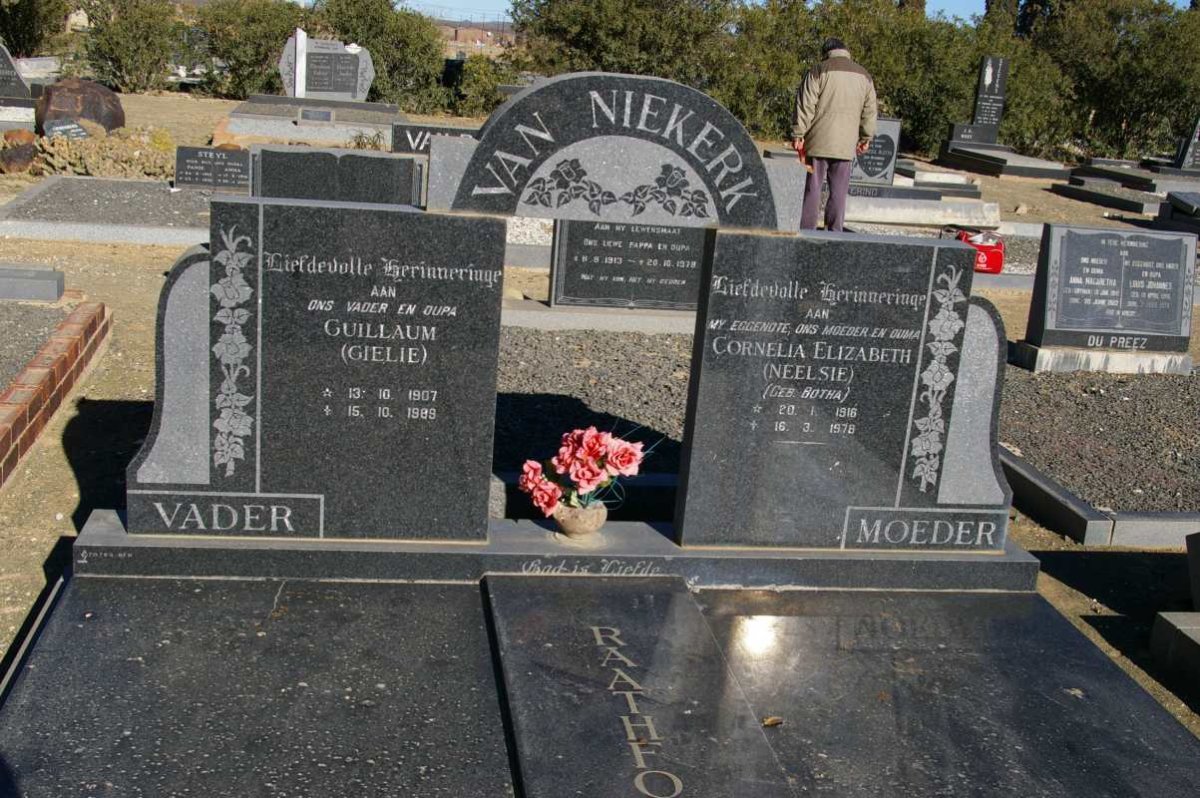 NIEKERK Guillaum, van 1907-1989 &amp; Cornelia Elizabeth BOTHA 1916-1978