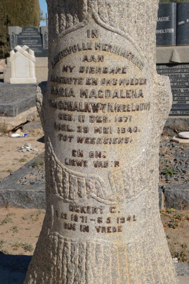 SCHALKWYK Ockert C., van 1871-1941 &amp; Maria Magdalena LOUW 1871-1940