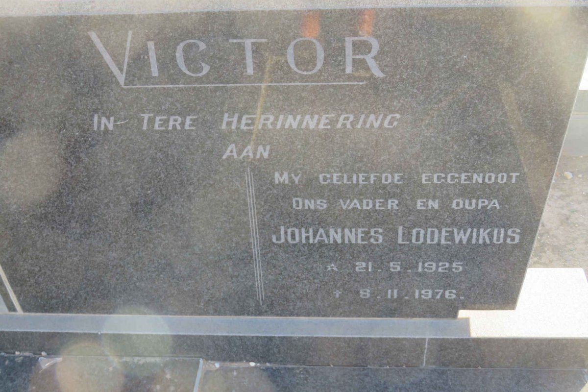 VICTOR Johannes Lodewikus 1925-1976