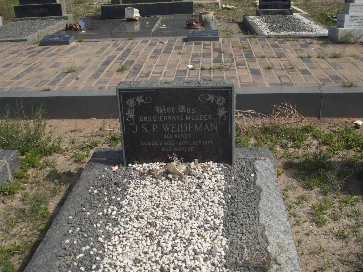 WEIDEMAN J.S.P. nee AURET 1895-1973