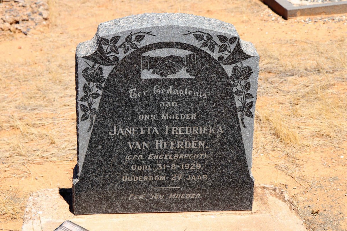 HEERDEN Janetta Fredrieka, van nee ENGELBRECHT -1929