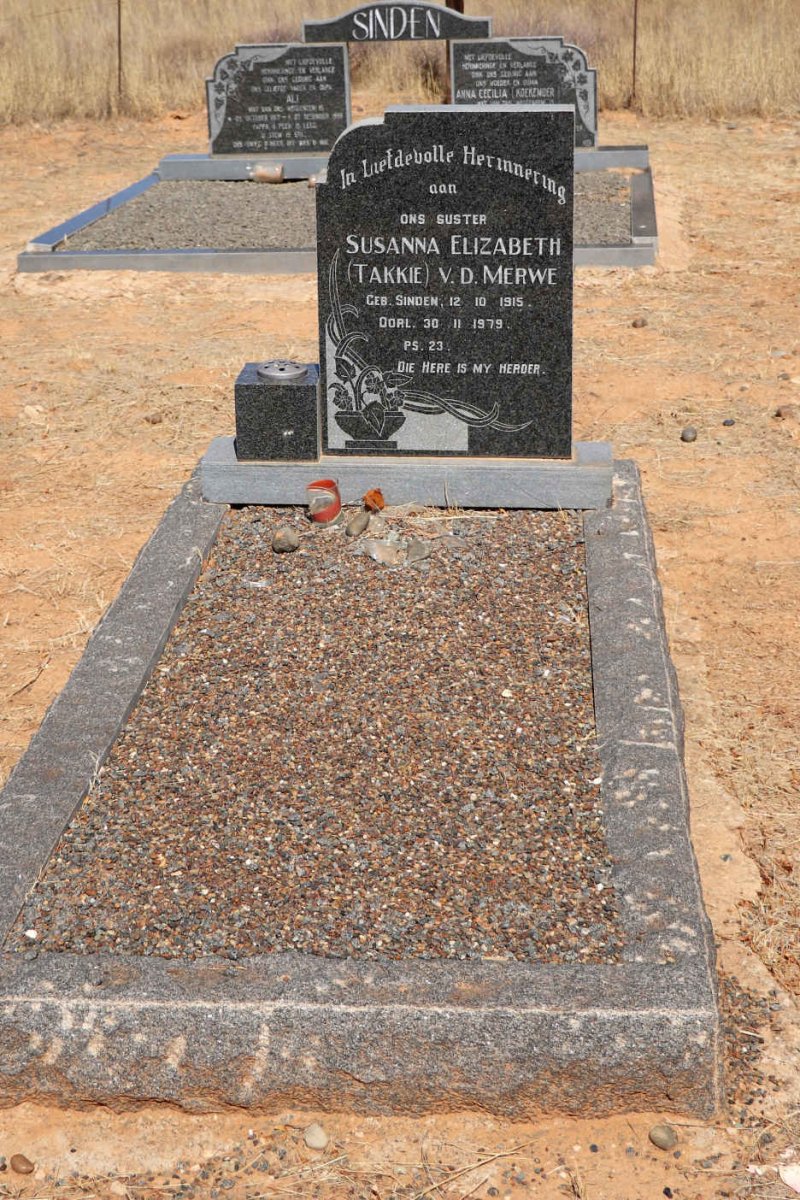 MERWE Susanna Elizabeth, v.d. nee SINDEN 1915-1979