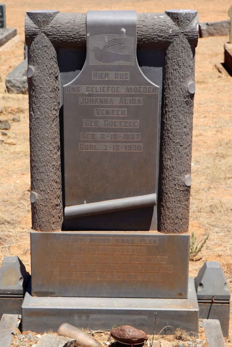 VENTER Johanna Alida nee COETZEE 1887-1930