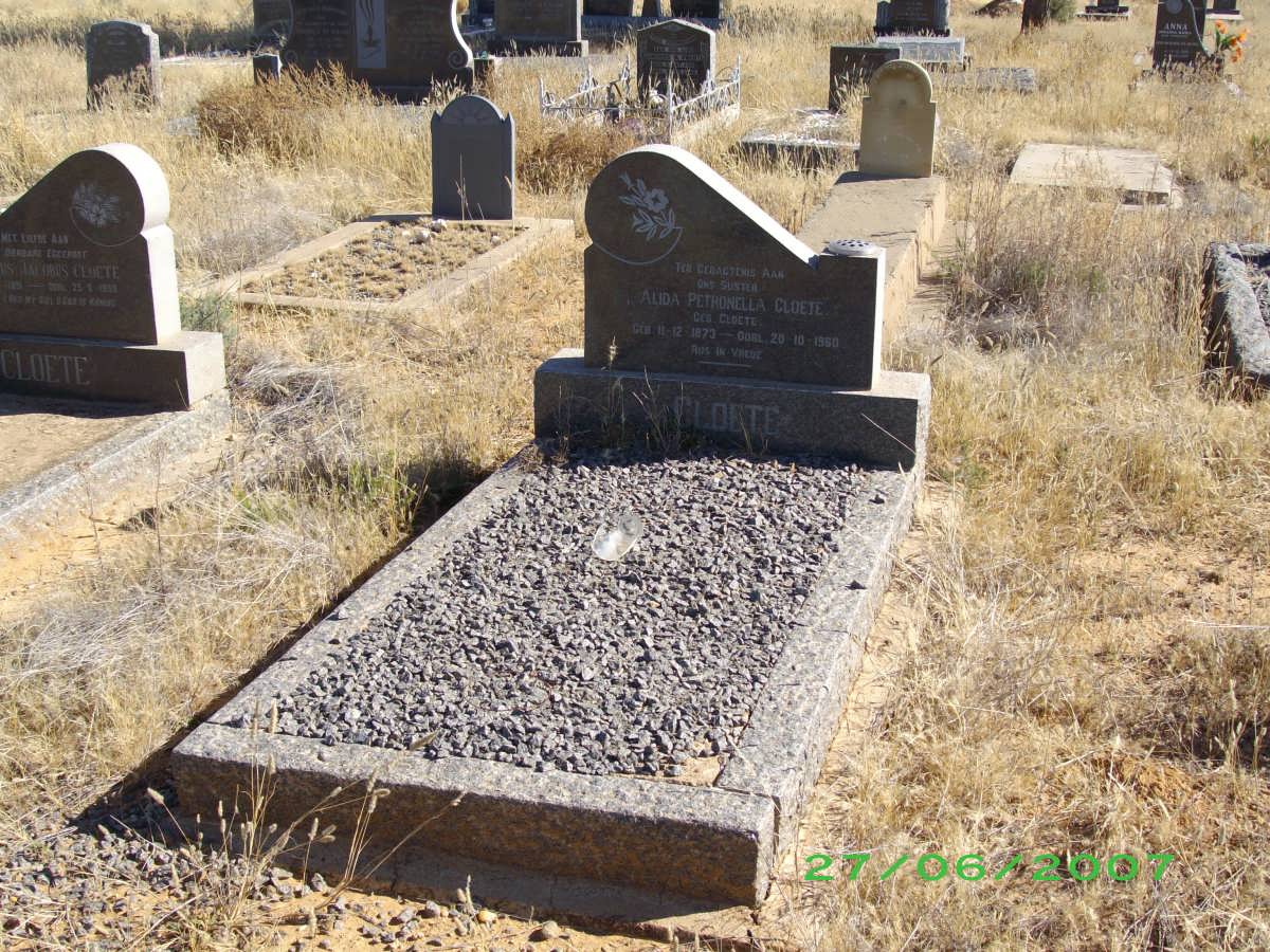 CLOETE Alida Petronella nee CLOETE 1873-1960