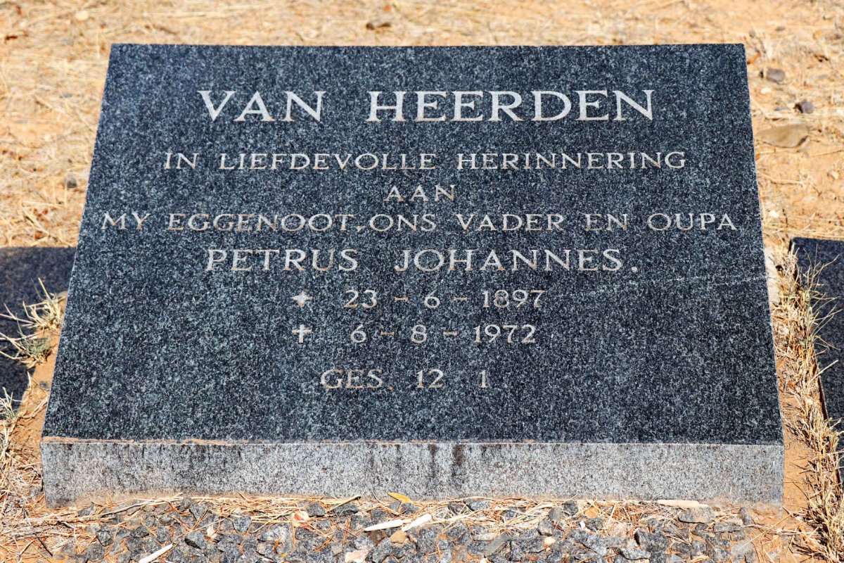 HEERDEN Petrus Johannes, van 1897-1972