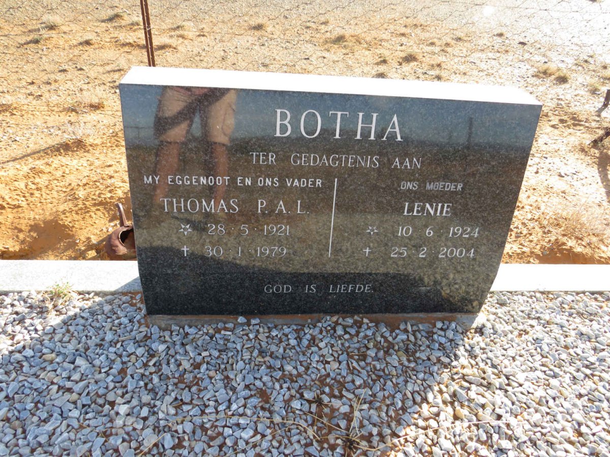 BOTHA Thomas P.A.L. 1921-1979 & Lenie 1924-2004