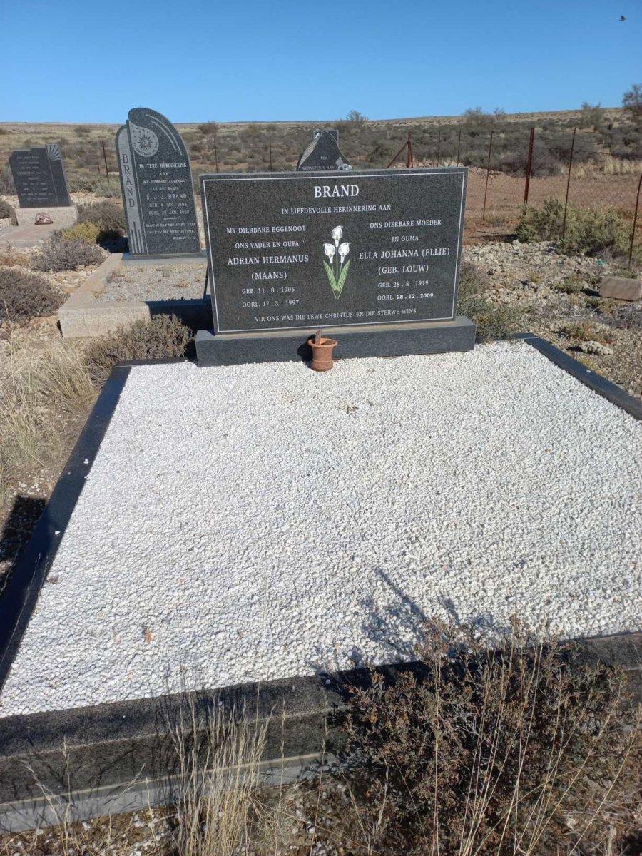 BRAND Adrian Hermanus 1905-1997 & Ella Johanna LOUW 1919-2009