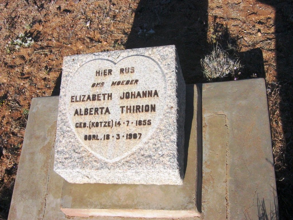 THIRION Elizabeth Johanna Alberta nee KOTZE 1855-1907