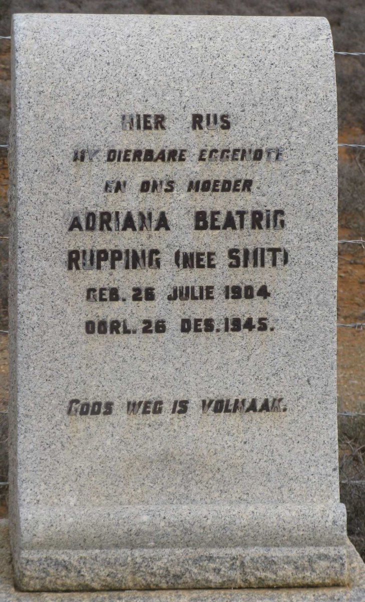RUPPING Adriana Beatric nee SMIT 1904-1945