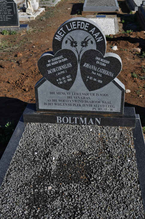 BOLTMAN Jacob Cornelius 1927-1999 &amp; Johanna Catherina NEL 1939-