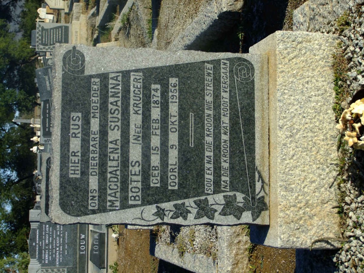 BOTES Magdalena Susanna nee KRUGER 1874-1956
