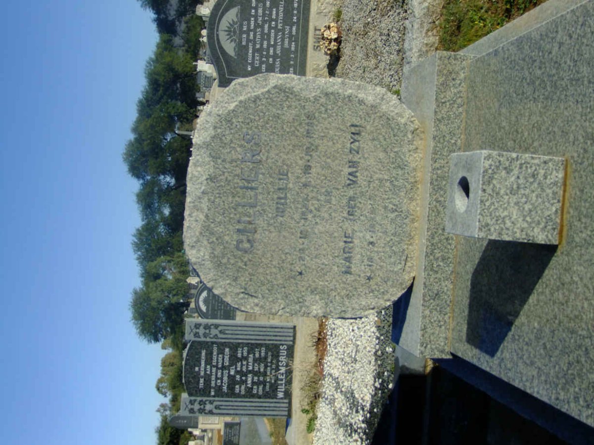 CILLIERS Willie 1927-1985 &amp; Marie VAN ZYL 1935-