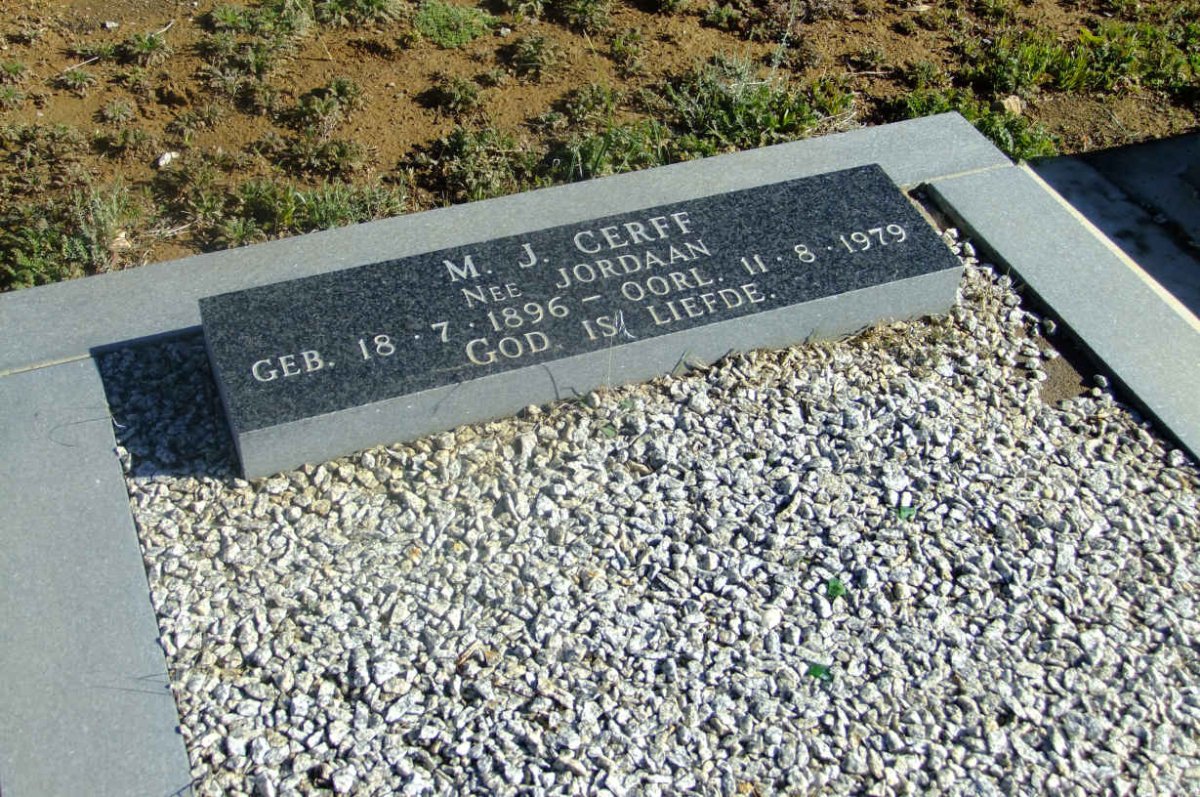 CERFF M.J. nee JORDAAN 1896-1979