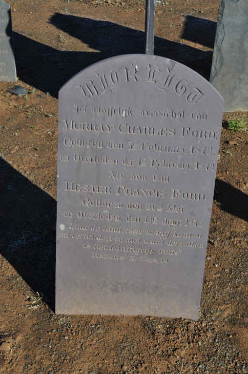 FORD Murray Charles 1872-1873 :: FORD Hester Francis 1873-1873
